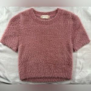 Cropped fuzzy dusty pink top from Altar'd State in size XS